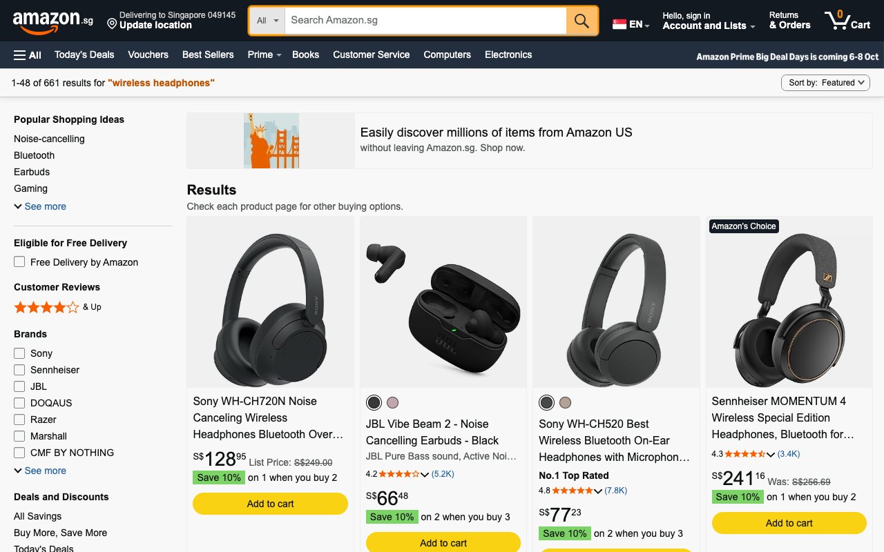 Amazon product search